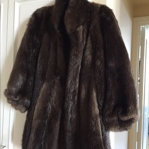 Beaver fur coat 3/4 length from Saks